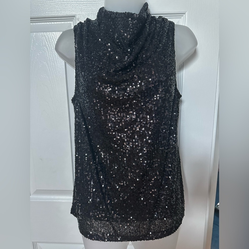 NWOT black sequin top